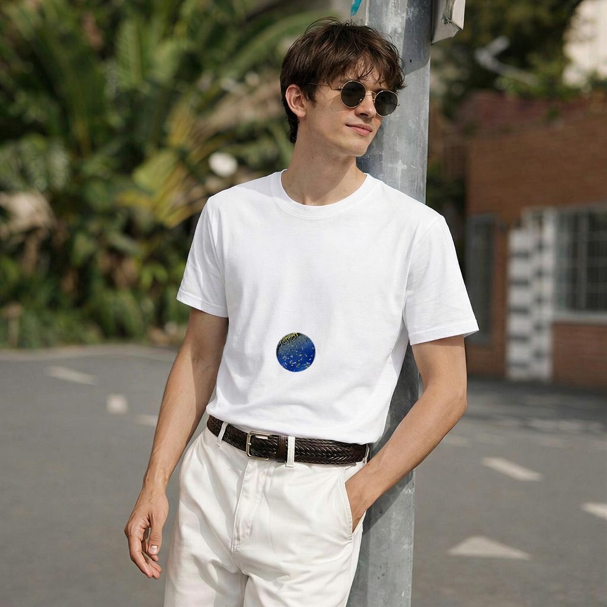 Crackle Starry Night — Circle Logo Classic Tee