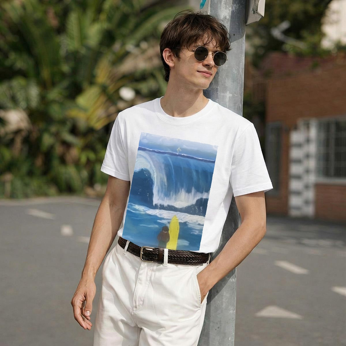 Surfer Wave — Feathered Fade Classic Tee