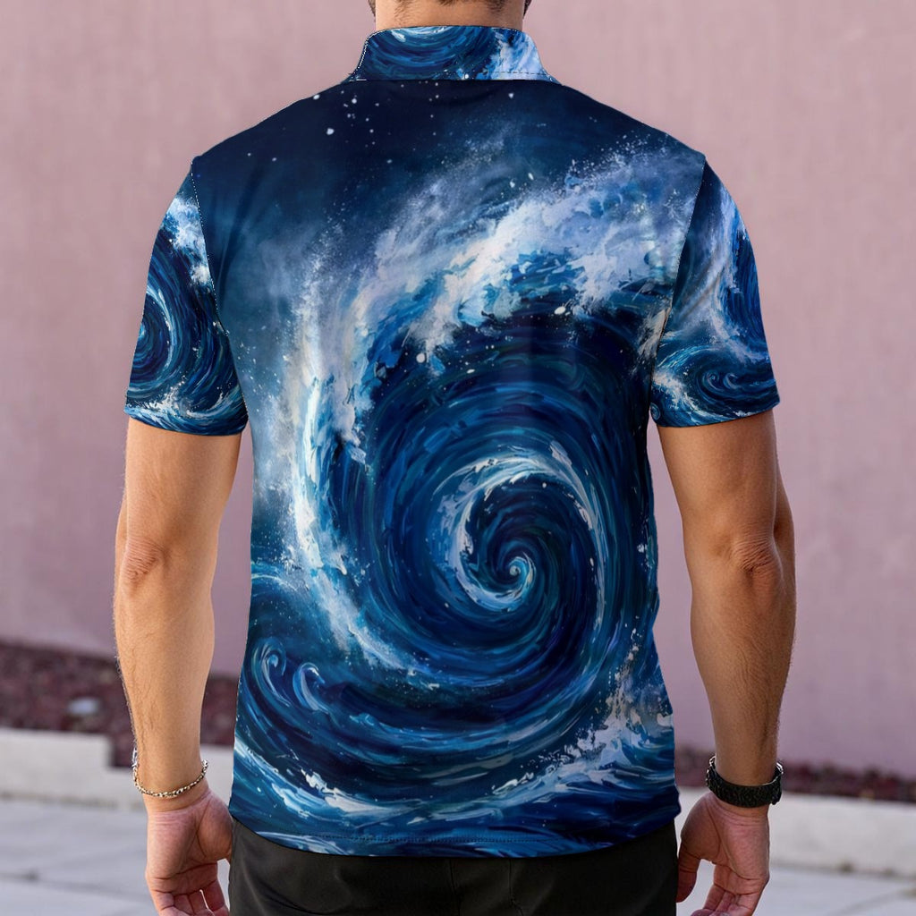 Moonlit Swell (AI-Assisted Remix) — Men's Polo Shirt