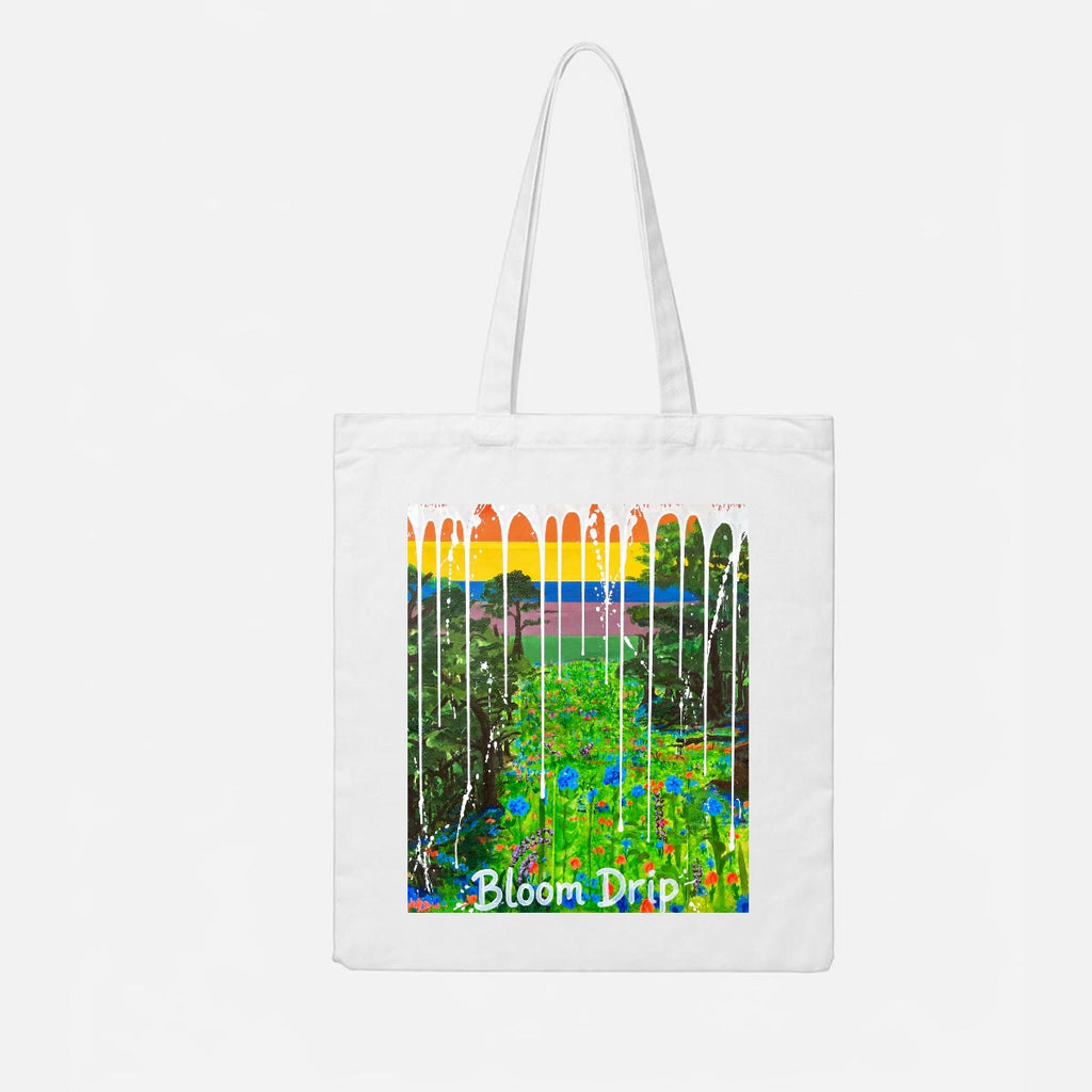 Bloom Drip (AI-Assisted Remix) — Drip Remix Canvas Tote Bag