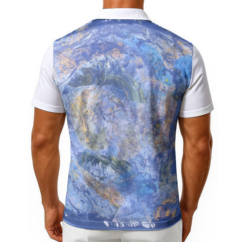 Blue Abstract Collage Men's Hawaiian Shirt