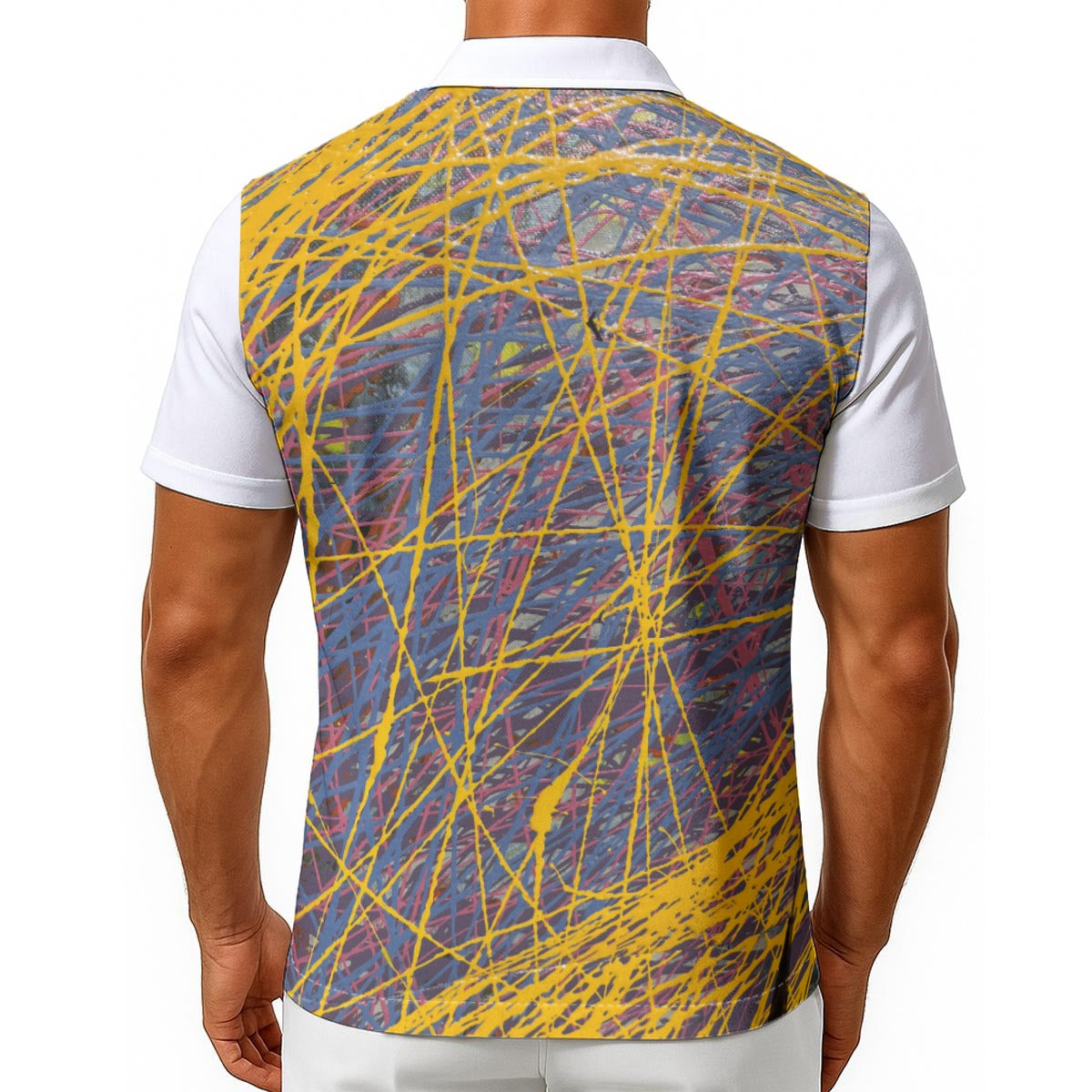 Yellow Drip Scribble Men's Hawaiian Shirt