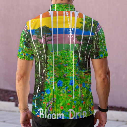 Bloom Drip (AI-Assisted Remix) — Men's Polo Shirt