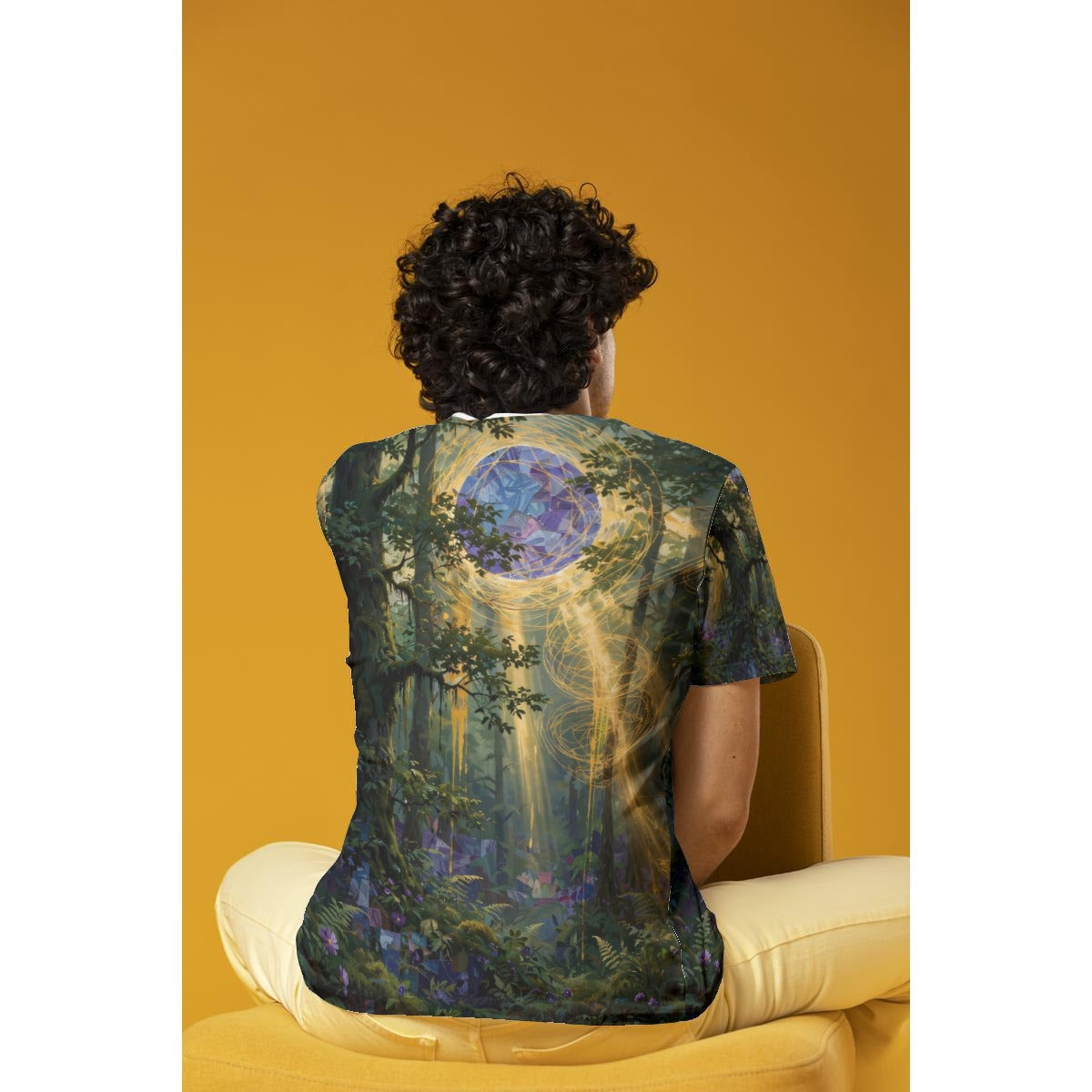 Deepwood Light (AI-Assisted Remix) — Woodland Remix All-Over Print Tee