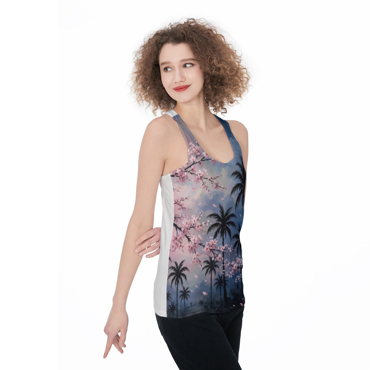 Blossom Palms (AI-Assisted Remix) — Palms Remix Women's Racerback Tank