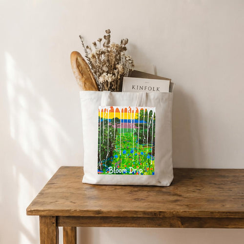 Bloom Drip (AI-Assisted Remix) — Drip Remix Canvas Tote Bag