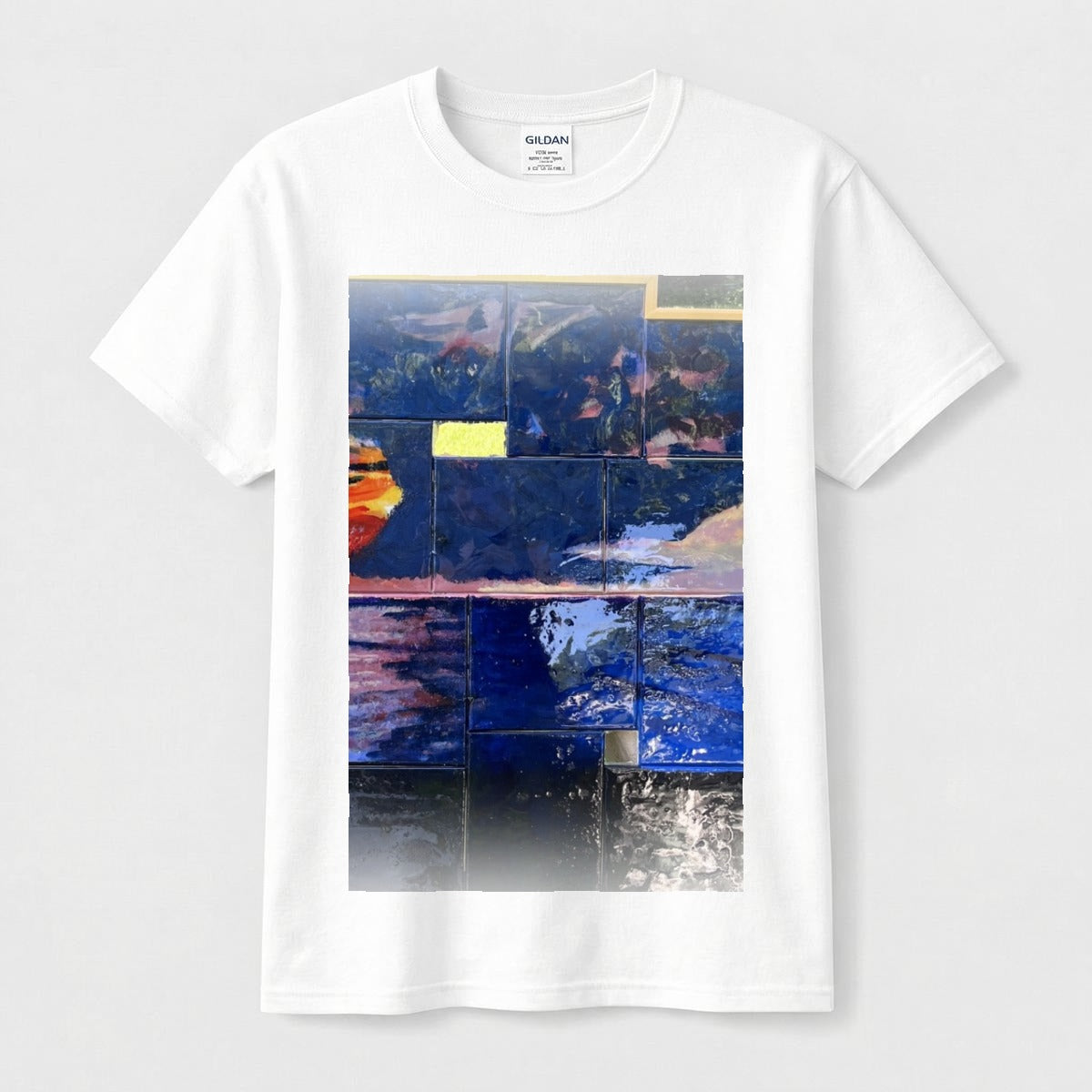 Blue Stepped Sunset — Feathered Fade Classic Tee