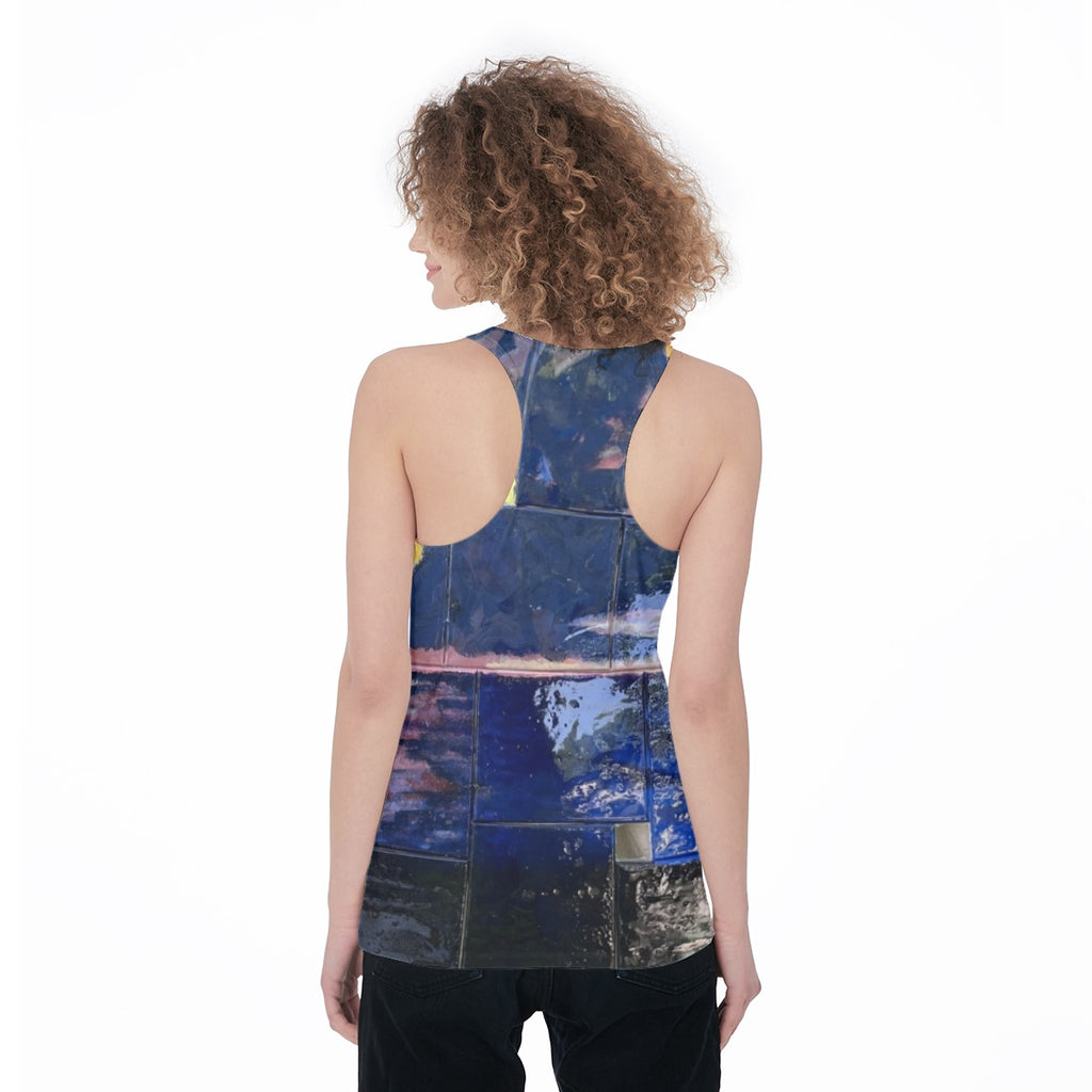 Blue Stepped Sunset — All-Over Print Tank