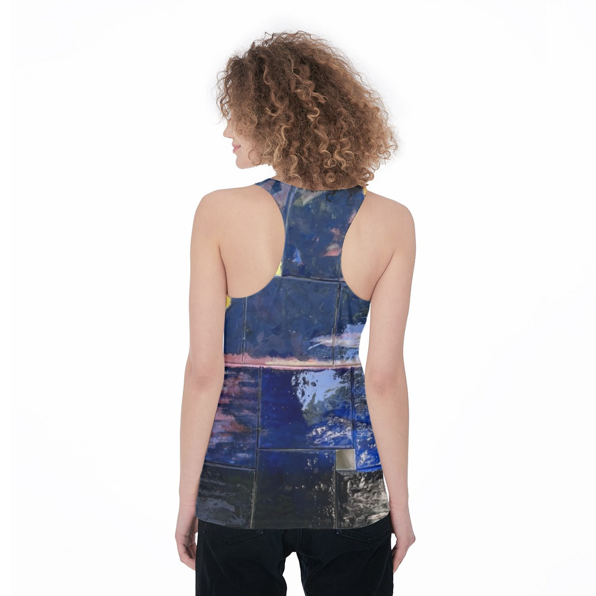 Blue Stepped Sunset — All-Over Print Tank