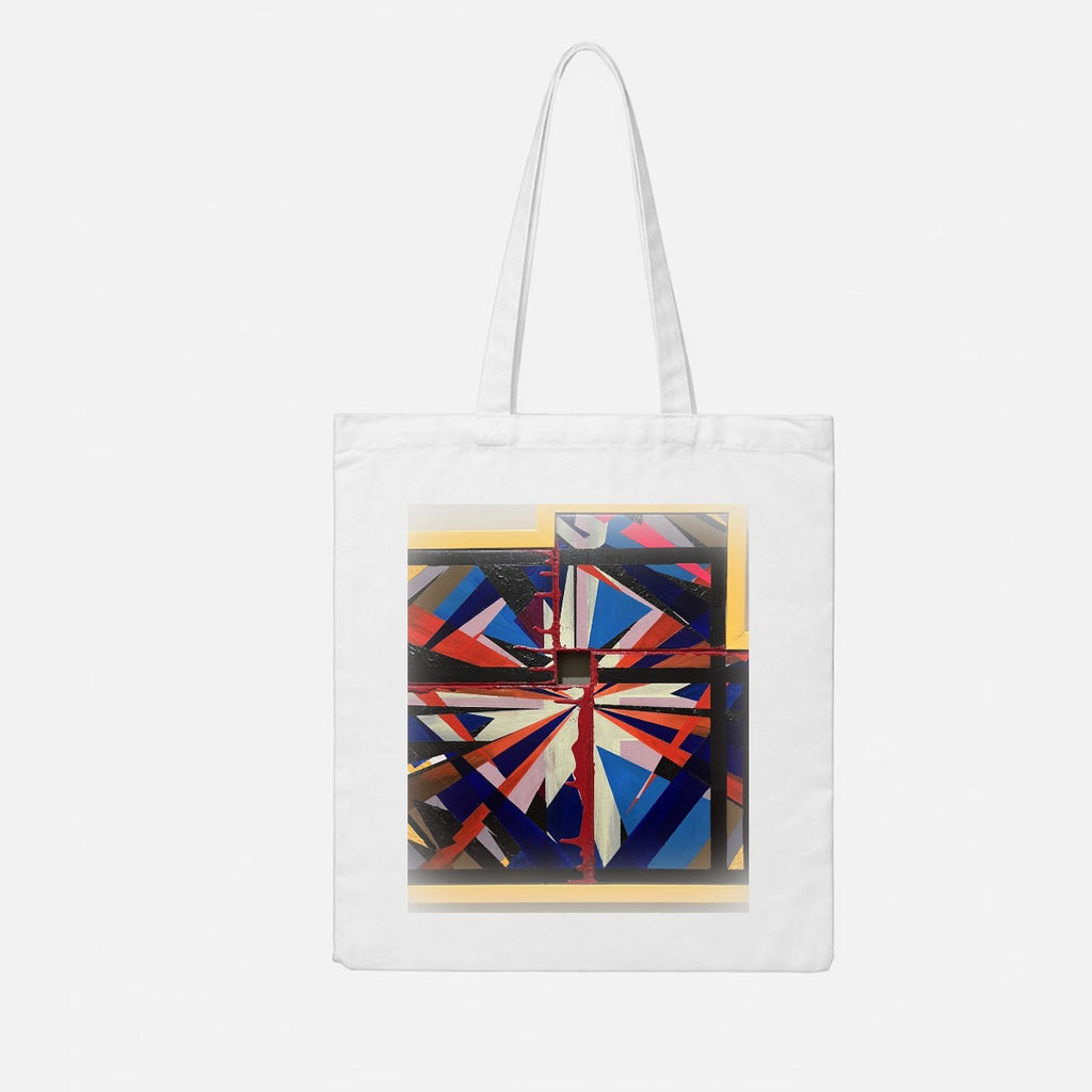 Starburst Geo — Feathered Fade Tote Bag