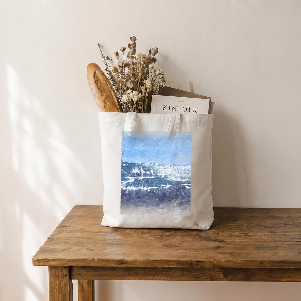 Plain Ocean — Feathered Fade Tote Bag