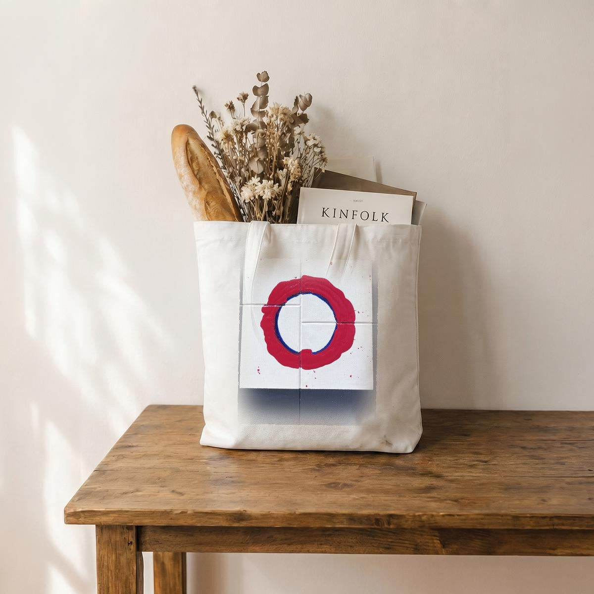 Red Target — Feathered Fade Tote Bag