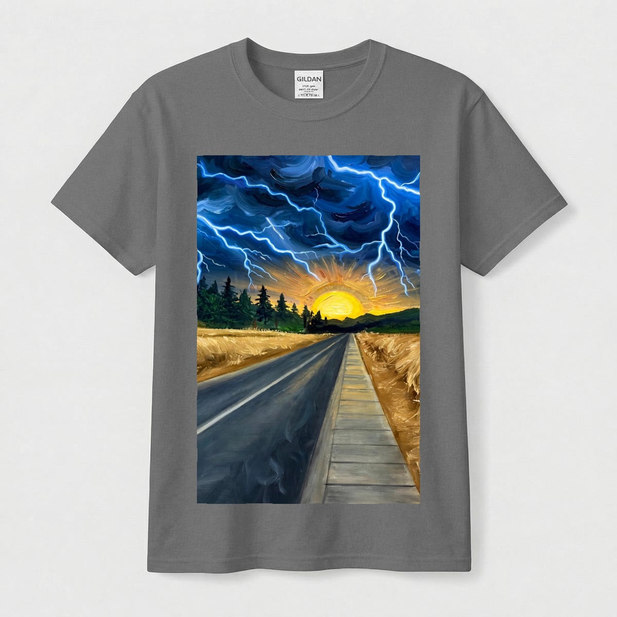 Lightning Road (AI-Assisted Remix) — Road Remix Men's Classic Tee