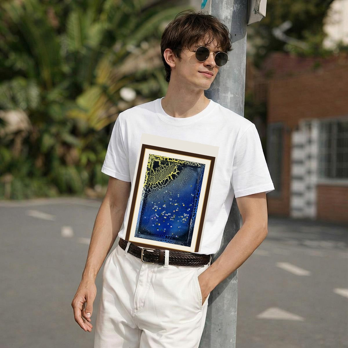 Crackle Starry Night — Gallery Framed Classic Tee