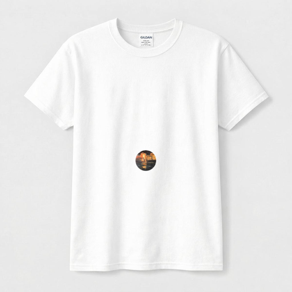 Cityscape Sunset — Circle Logo Classic Tee