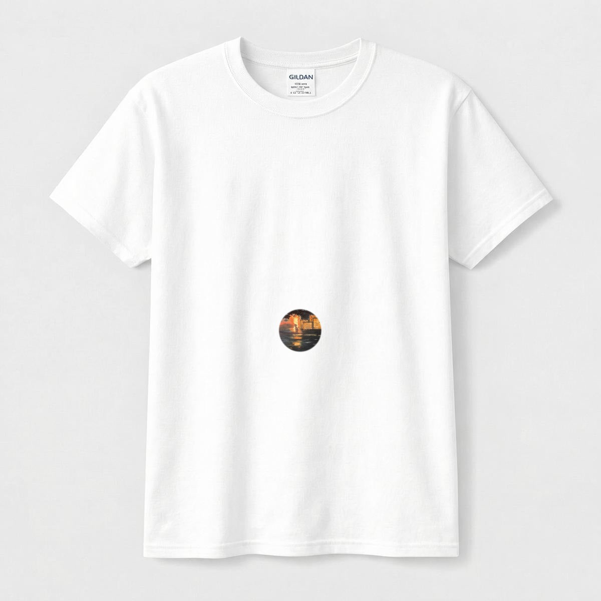 Cityscape Sunset — Circle Logo Classic Tee
