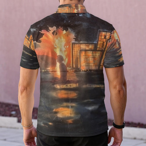 Cityscape Sunset — Men's Polo Shirt