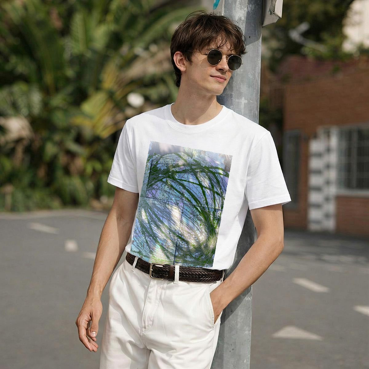 Green Gray Swirl — Feathered Fade Classic Tee