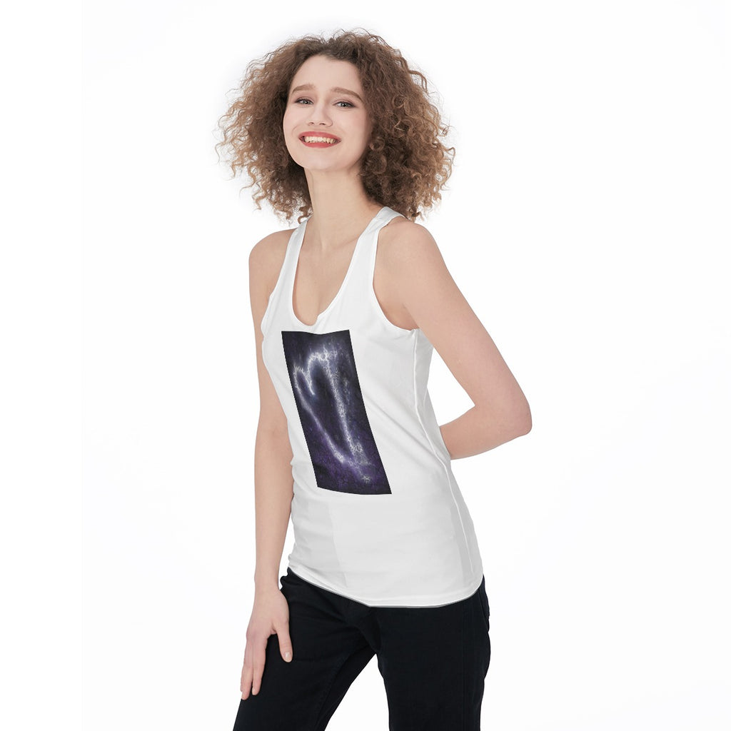 Violet Storm (AI-Assisted Remix) — Cosmic Abstract Women's Racerback Tank