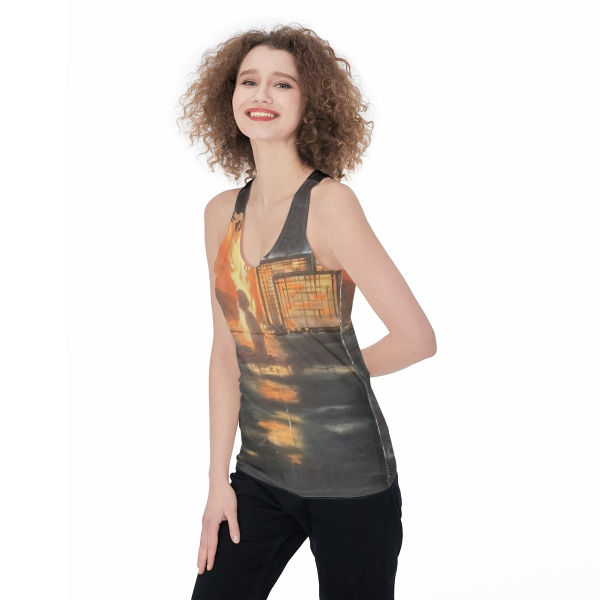 Cityscape Sunset — All-Over Print Tank