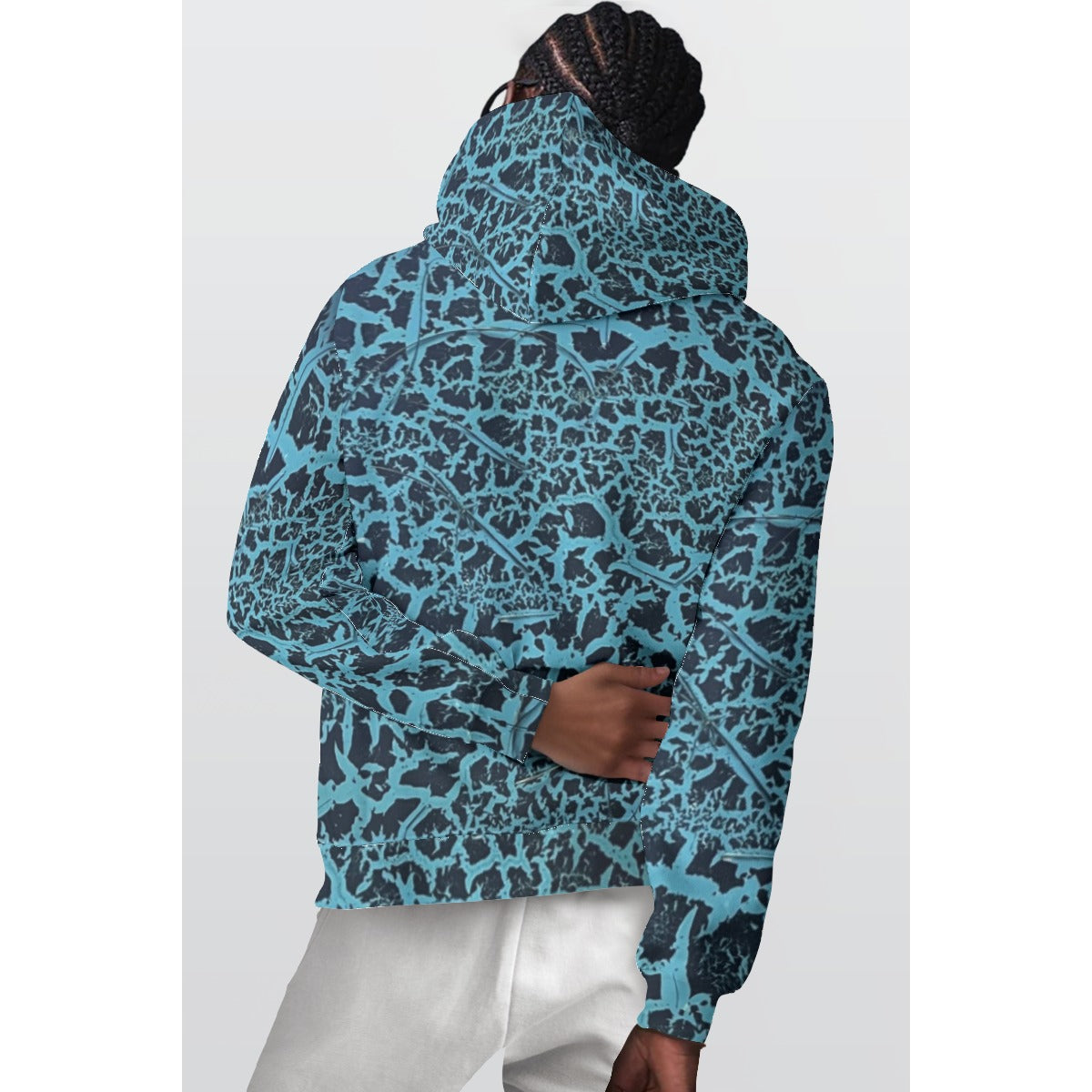 Turquoise Crackle — All-Over Print Hoodie