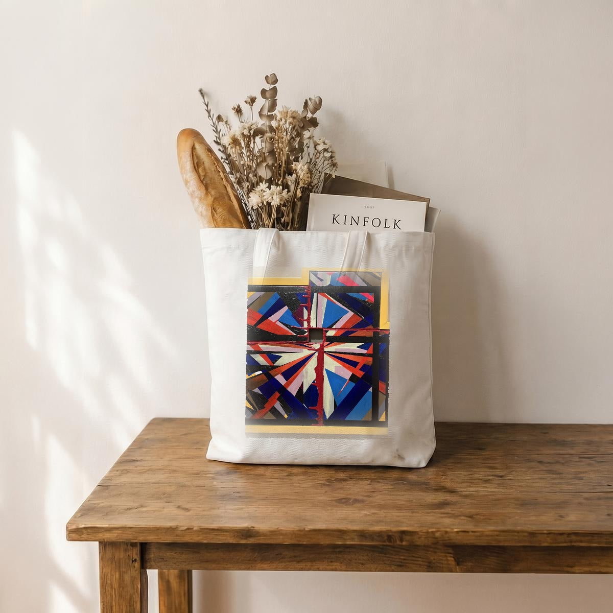 Starburst Geo — Feathered Fade Tote Bag