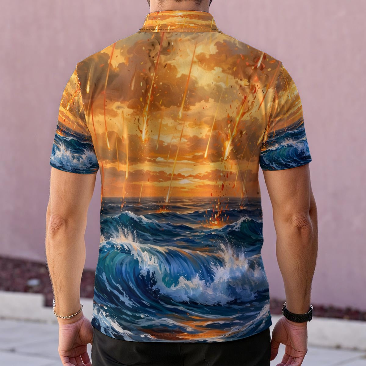 Ember Swell (AI-Assisted Remix) — Men's Polo Shirt