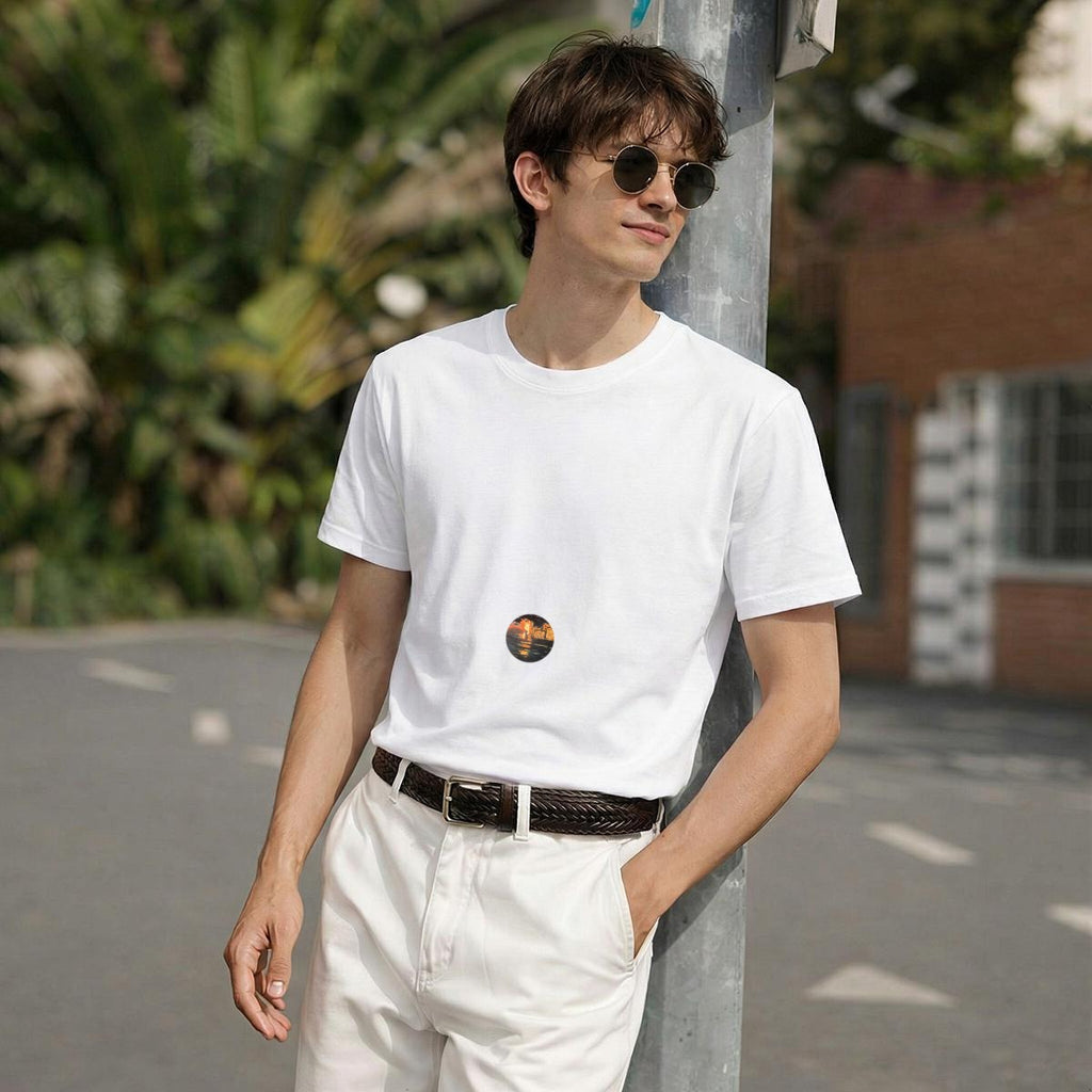 Cityscape Sunset — Circle Logo Classic Tee