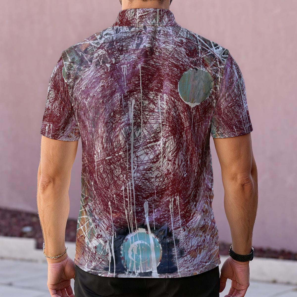 Red Drip Vortex — Men's Polo Shirt