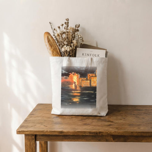 Cityscape Sunset — Feathered Fade Tote Bag