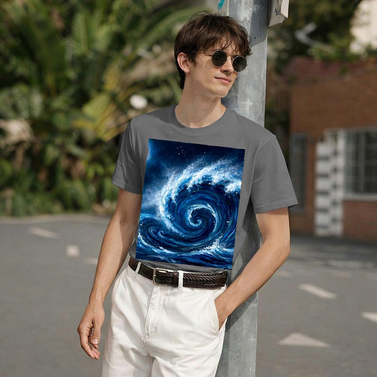 Moonlit Swell (AI-Assisted Remix) — Wave Remix Men's Classic Tee