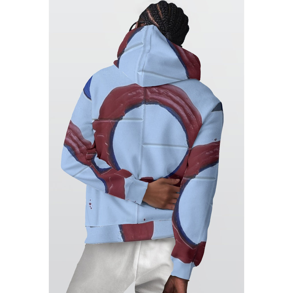 Red Circle Cross — All-Over Print Hoodie