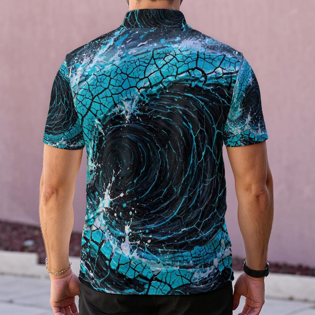 Crackle Breaker (AI-Assisted Remix) — Men's Polo Shirt