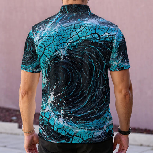 Crackle Breaker (AI-Assisted Remix) — Men's Polo Shirt