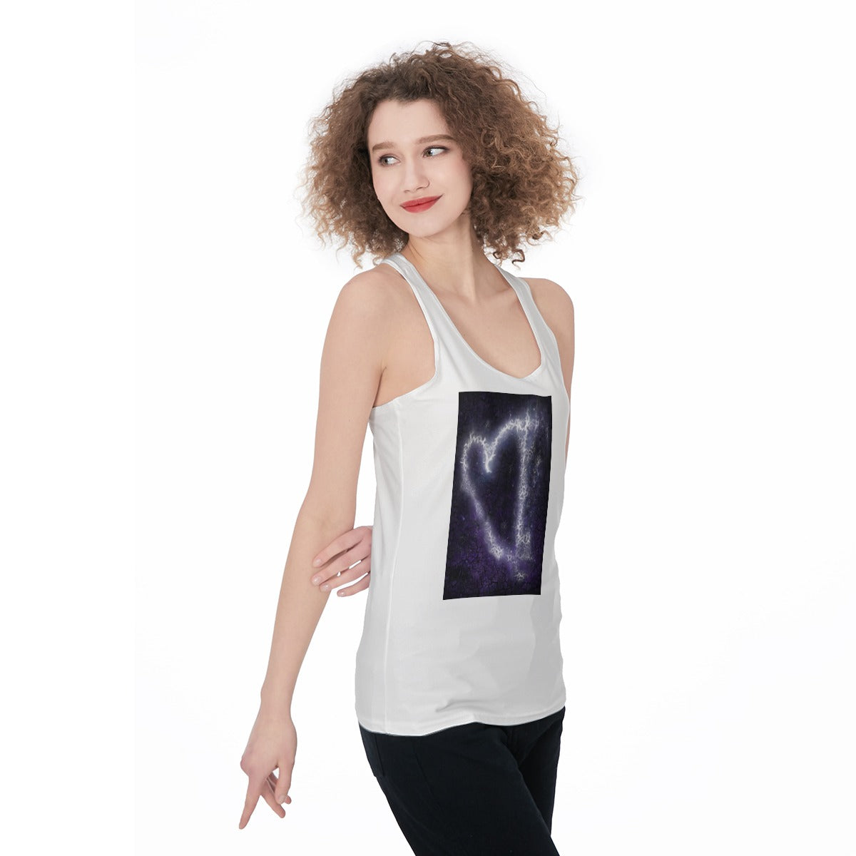 Violet Storm (AI-Assisted Remix) — Cosmic Abstract Women's Racerback Tank