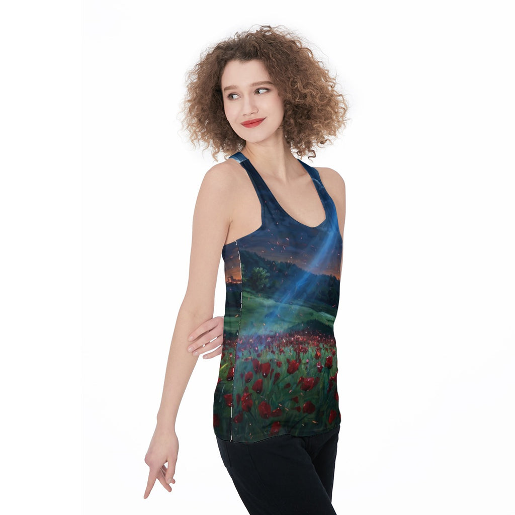 Poppy Moonrise (AI-Assisted Remix) — Moonrise Remix All-Over Print Tank