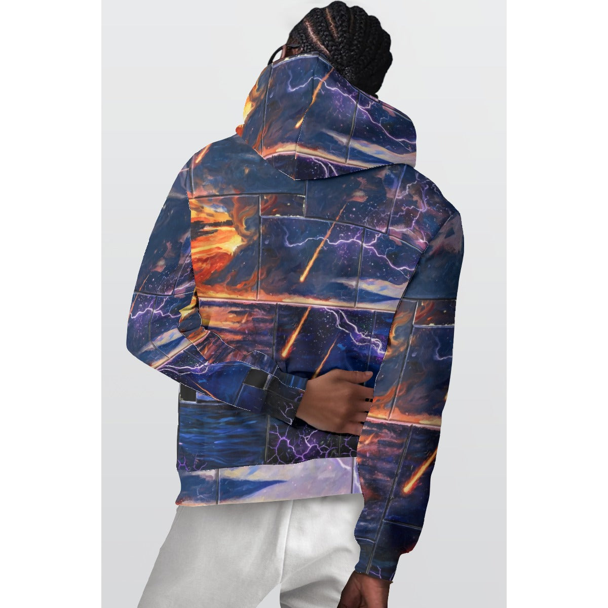 Meteor Ember Storm (AI-Assisted Remix) — Storm Remix All-Over Print Hoodie