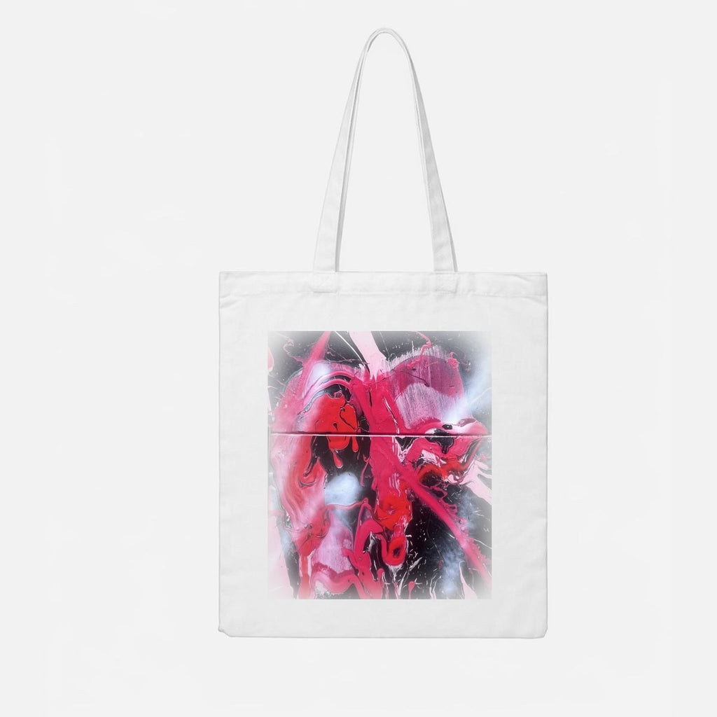 Red Pink Black — Feathered Fade Tote Bag