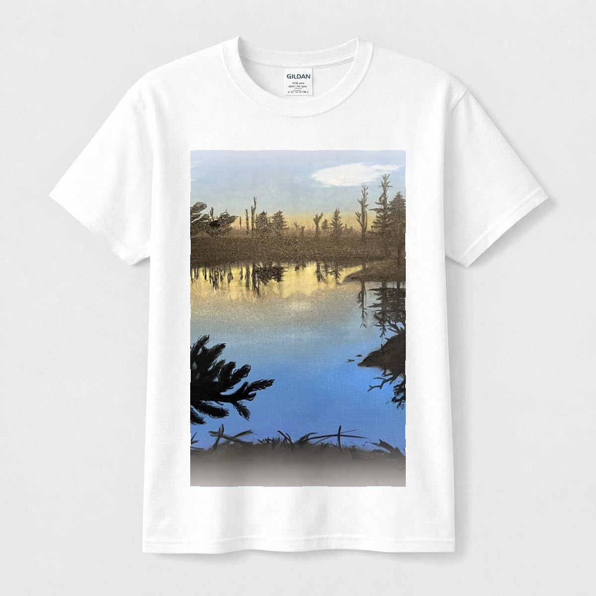 Lake Dawn — Feathered Fade Classic Tee