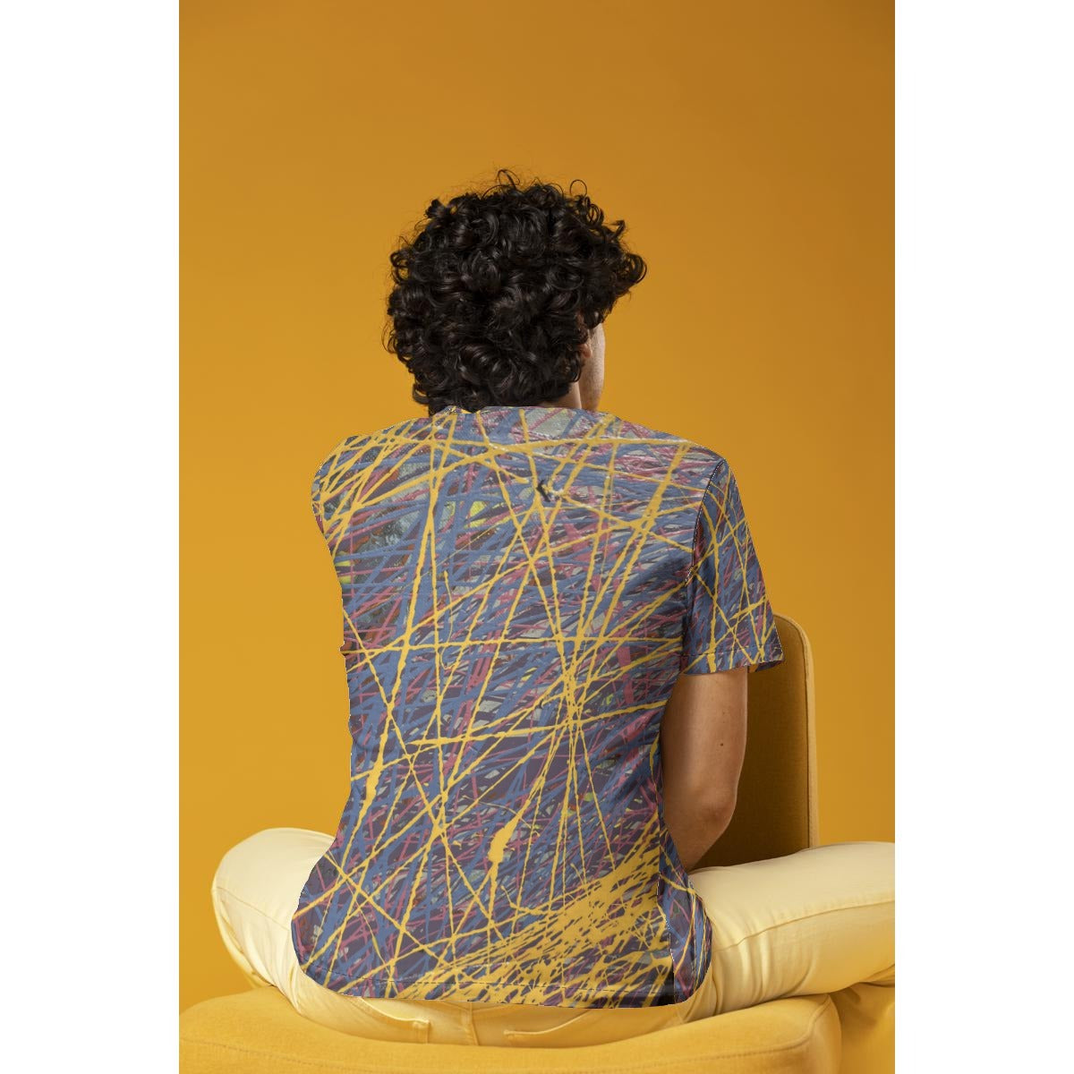 Yellow Drip Scribble — All-Over Print Tee