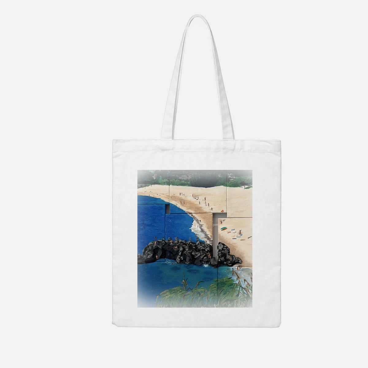 Rock Bay Driftwood — Feathered Fade Tote Bag