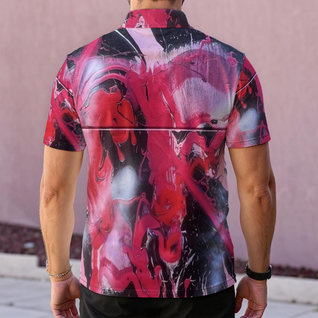 Red Pink Black — Men's Polo Shirt