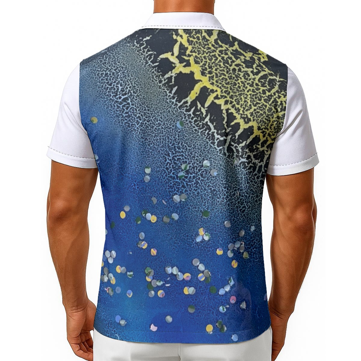 Crackle Starry Night Men's Hawaiian Shirt