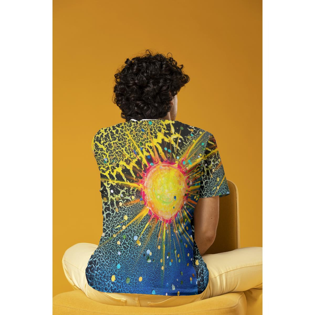 Solar Crackle (AI-Assisted Remix) — Sun Remix All-Over Print Tee