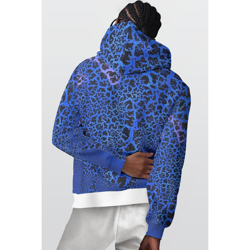 Blue Crackle 2 — All-Over Print Hoodie