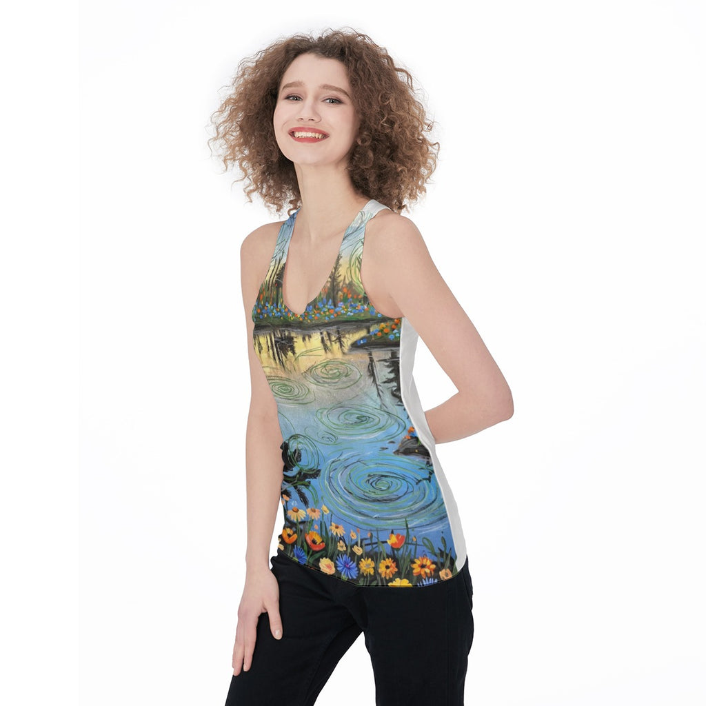 Wild Scribble (AI-Assisted Remix) — Scribble Remix Women's Racerback Tank