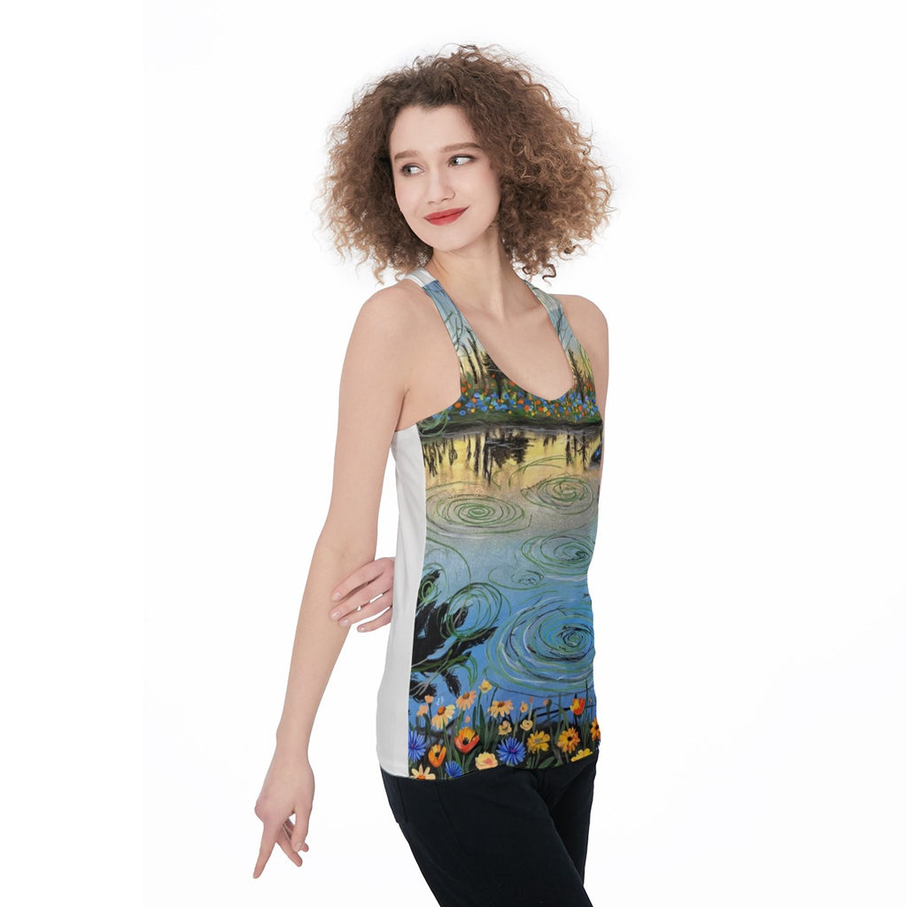Wild Scribble (AI-Assisted Remix) — Scribble Remix Women's Racerback Tank