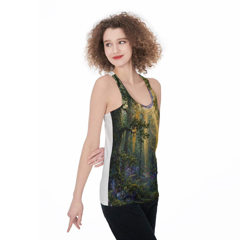 Deepwood Light (AI-Assisted Remix) — Woodland Remix Women's Racerback Tank