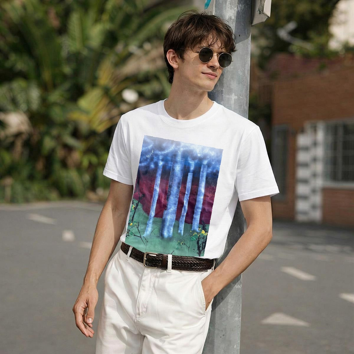 Night Birches — Feathered Fade Classic Tee