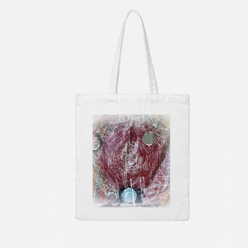 Red Drip Vortex — Feathered Fade Tote Bag